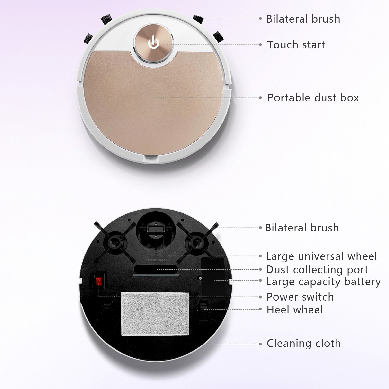 Intelligent Sweeping Robot Smart Floor Vacuum Cleaner 3-in-1 Auto Rechargeable Smart Sweeping Robot Cleaner Dry Wet Sweeping#g30