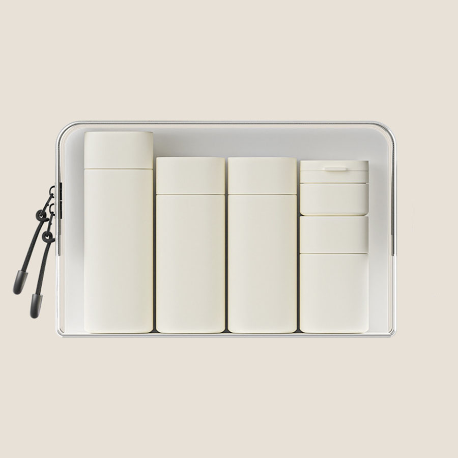 Botellas dispensadoras de maquillaje hidratante, Lociones portátiles, champús, viajes, rellenables, botellas vacías exprimidas: Blanco