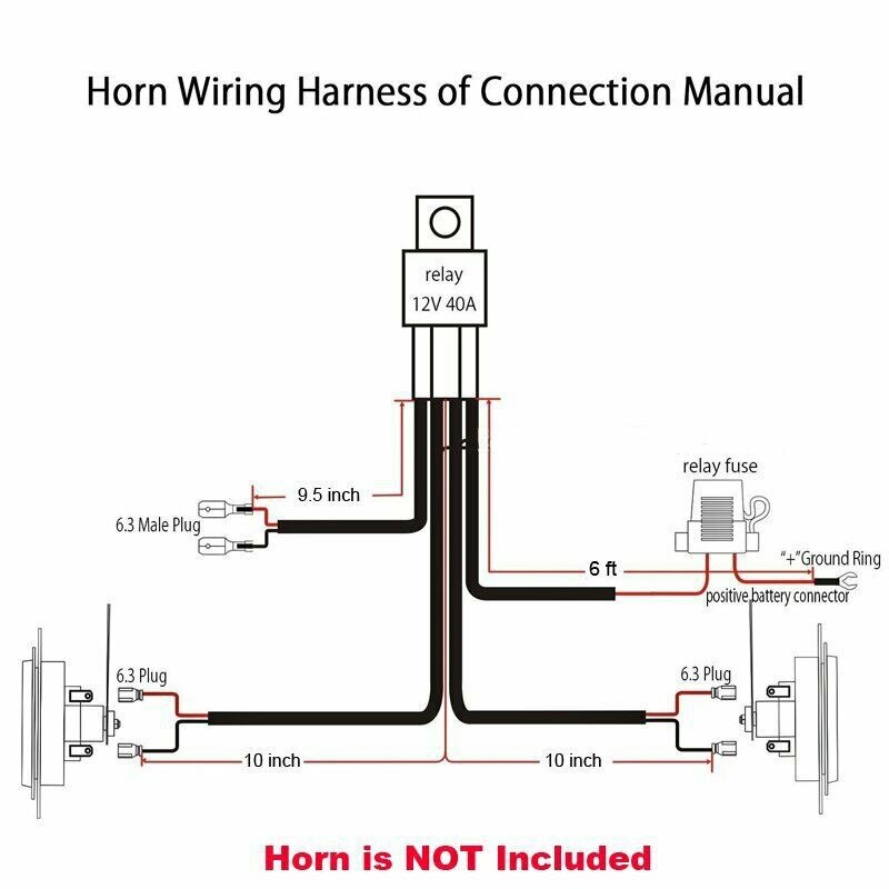 Voor montage op het rooster elektrische claxon claxon relais 12v claxon relais kabelboom kit