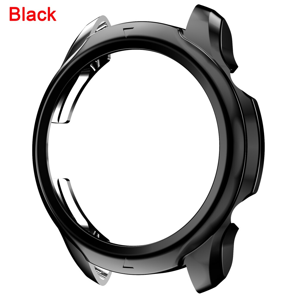 Tpu Plating Zacht Glas Screen Protector Case Cover Shell Edge Frame Voor Ticwatch Pro 3 Beschermende Bumper Volledige Horloge case: black