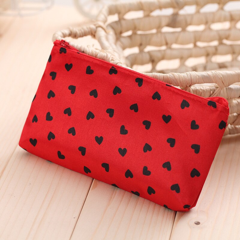 Reise Kosmetikerin Liebe Herz Kosmetik Tasche Satin wasserdichte Kleine Make-Up Tasche Frauen Lagerung Paket Fall Tasche Veranstalter: A