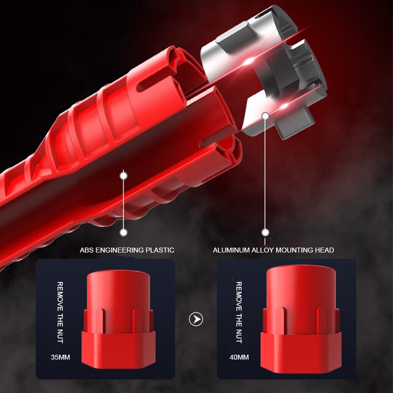 8 In 1 Anti-Slip Multi Sleutel Keuken Reparatie Sanitair Wrench Tool 8 In 1 Goot Magic Wrench Sink kraan Sanitair Gereedschap Magic Wrench