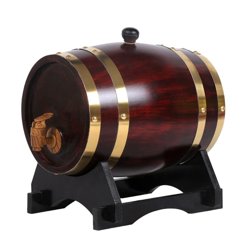 Wooden Wine Barrel Whisky Barrel Wooden Barrel Wedding Decoration Wheel Barrel for storing Red Wine and Whiskey