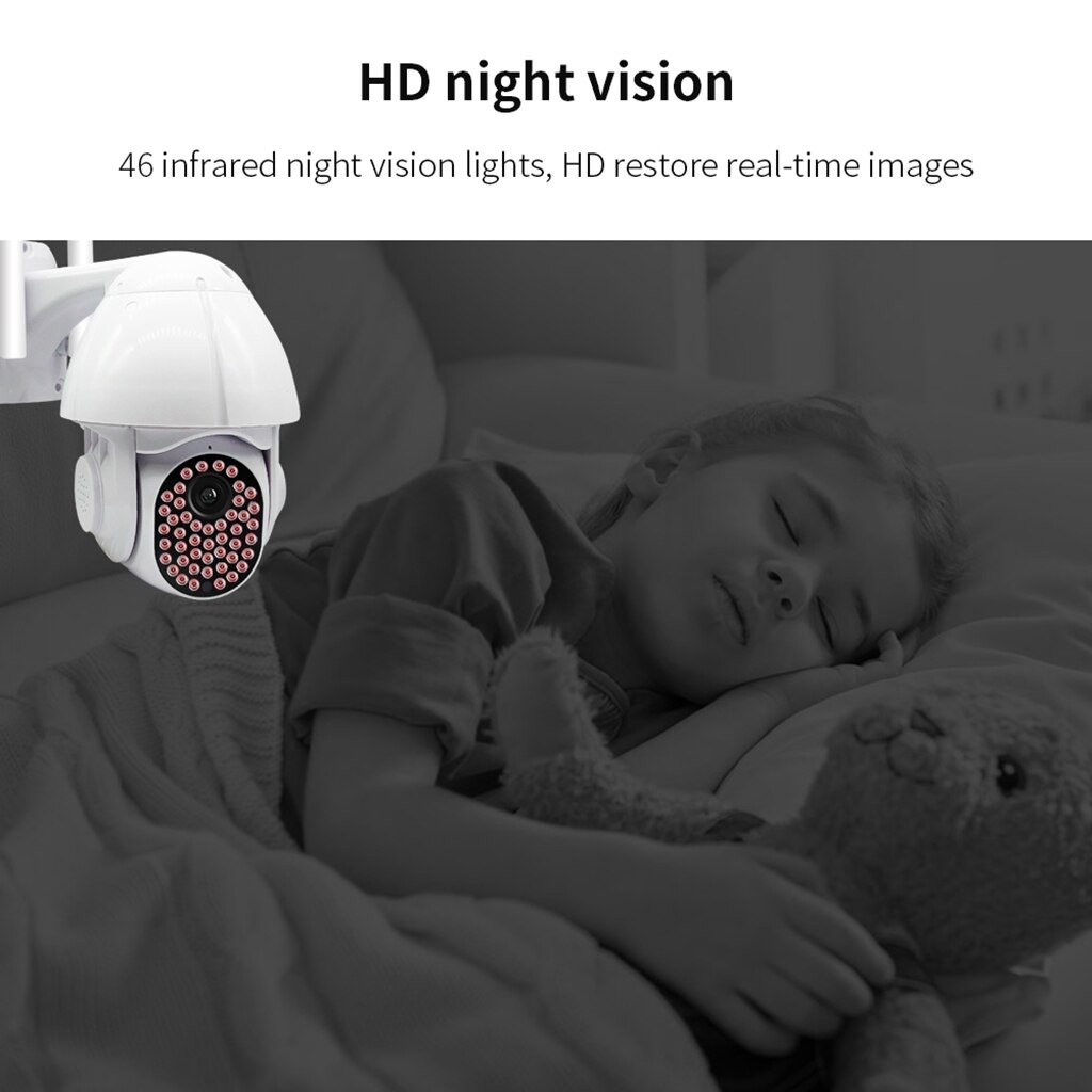 1080P HD WiFi Home Camera Waterproof 2MP PTZ Security Camera IR Cam Indoor