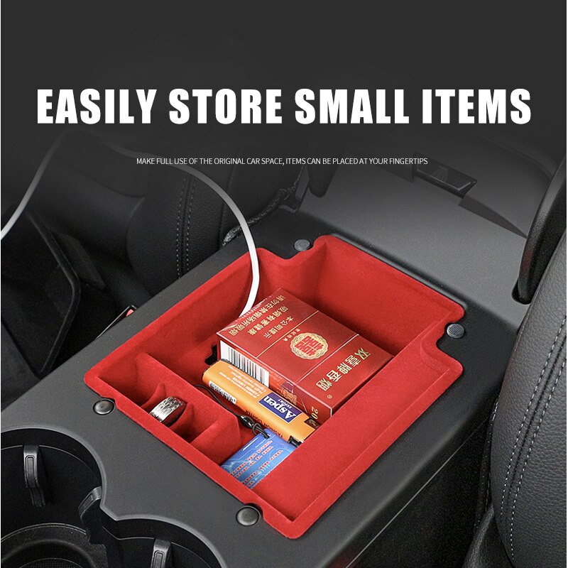 Rood Zwart Auto Interieur Deurklink Organizer Fluwelen Flanel Armsteun Opbergdoos Vat Voor Porsche Macan Auto Styling Accessoires