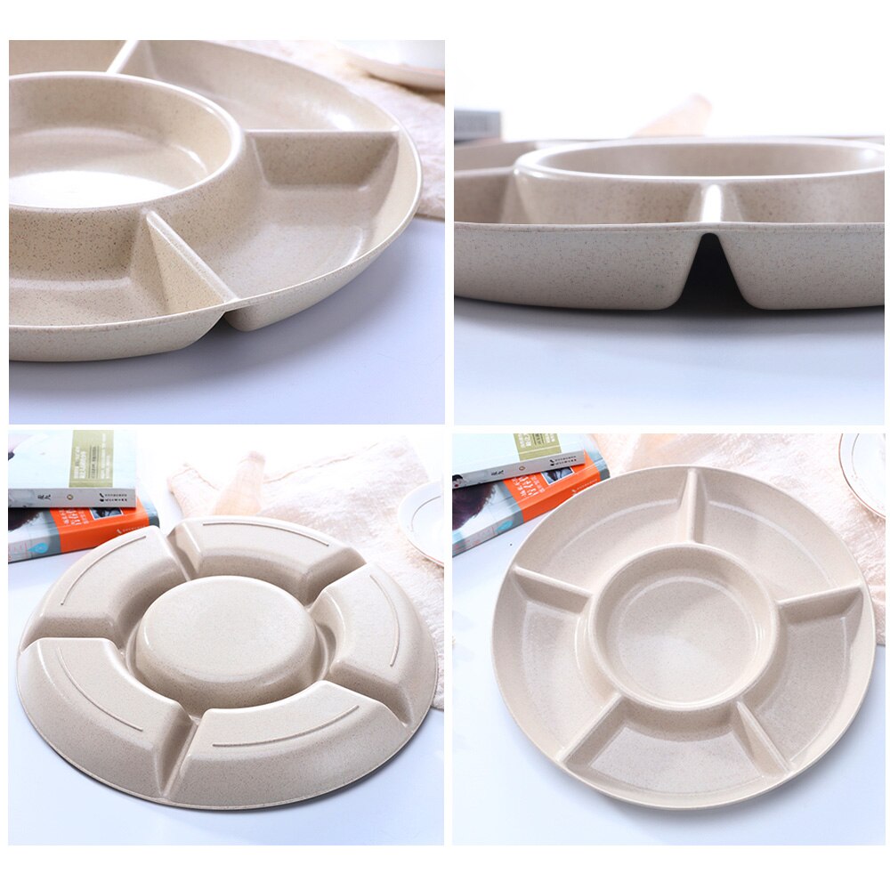 1 pc 6-Compartment Food Storage Tray Dried Fruit Snack Plate Party Candy Pastry Nuts Dish Appetizer Serving Platter