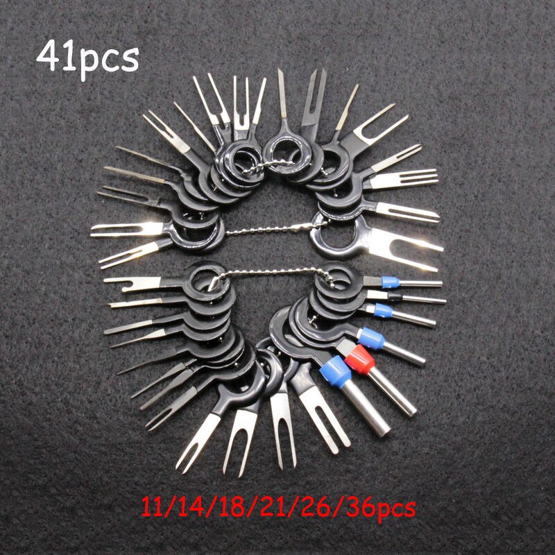 36/ 41pcs Car Terminal Removal Kit Wiring Crimp Connector Pin Extractor Puller Terminal Repair Tools