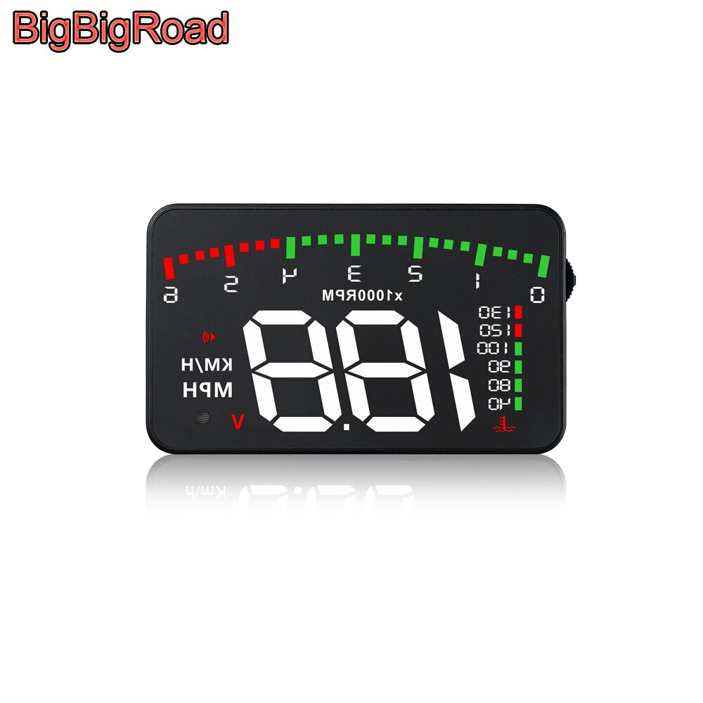 BigBigRoad Car Hud Display For Volkswagen Transporter T6 T-Cross Scirocco Phaeton EOS Taigun Windshield Projector Alarm System