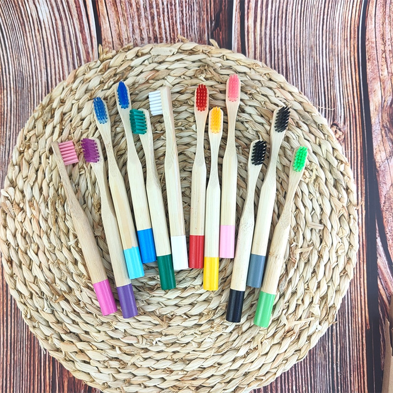 10 stücke freundlicher Bambus Zahnbürste Für Art Bambus Holz Zahnbürste Weiche Geländer Pinsel Holzkohle wiederverwendbar Kleine Zahnbürste