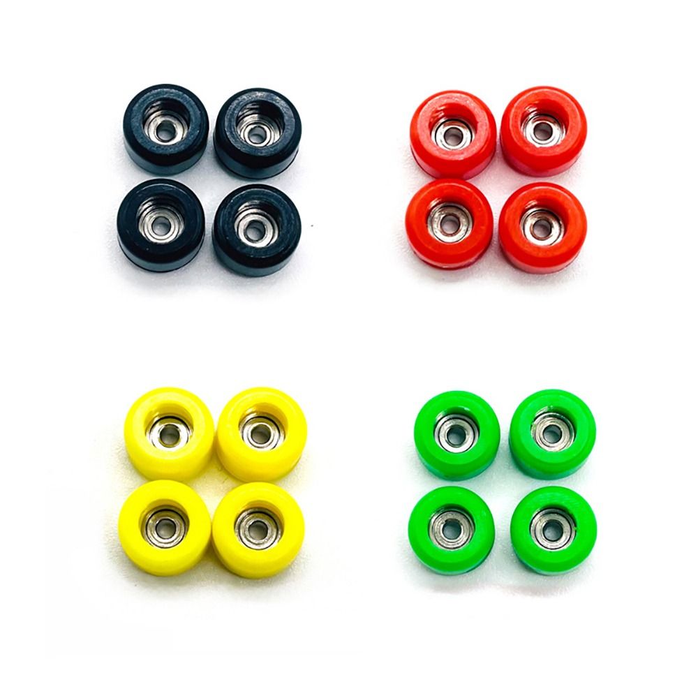 4Pcs Bearing Wheel PU Metal Urethane Fingerboard Wheels CNC Mini Finger Skate Board Accessory
