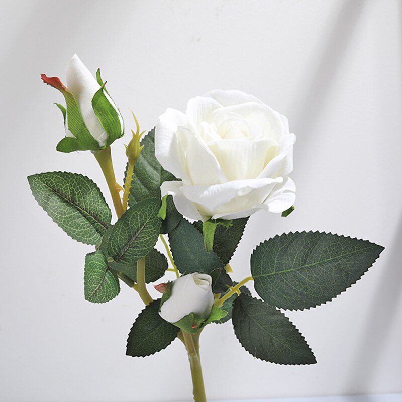 Kunstige blomster rose blomst gren bulgarien steg røde silke blomster til en bryllupsdag: Hvid 1 stk
