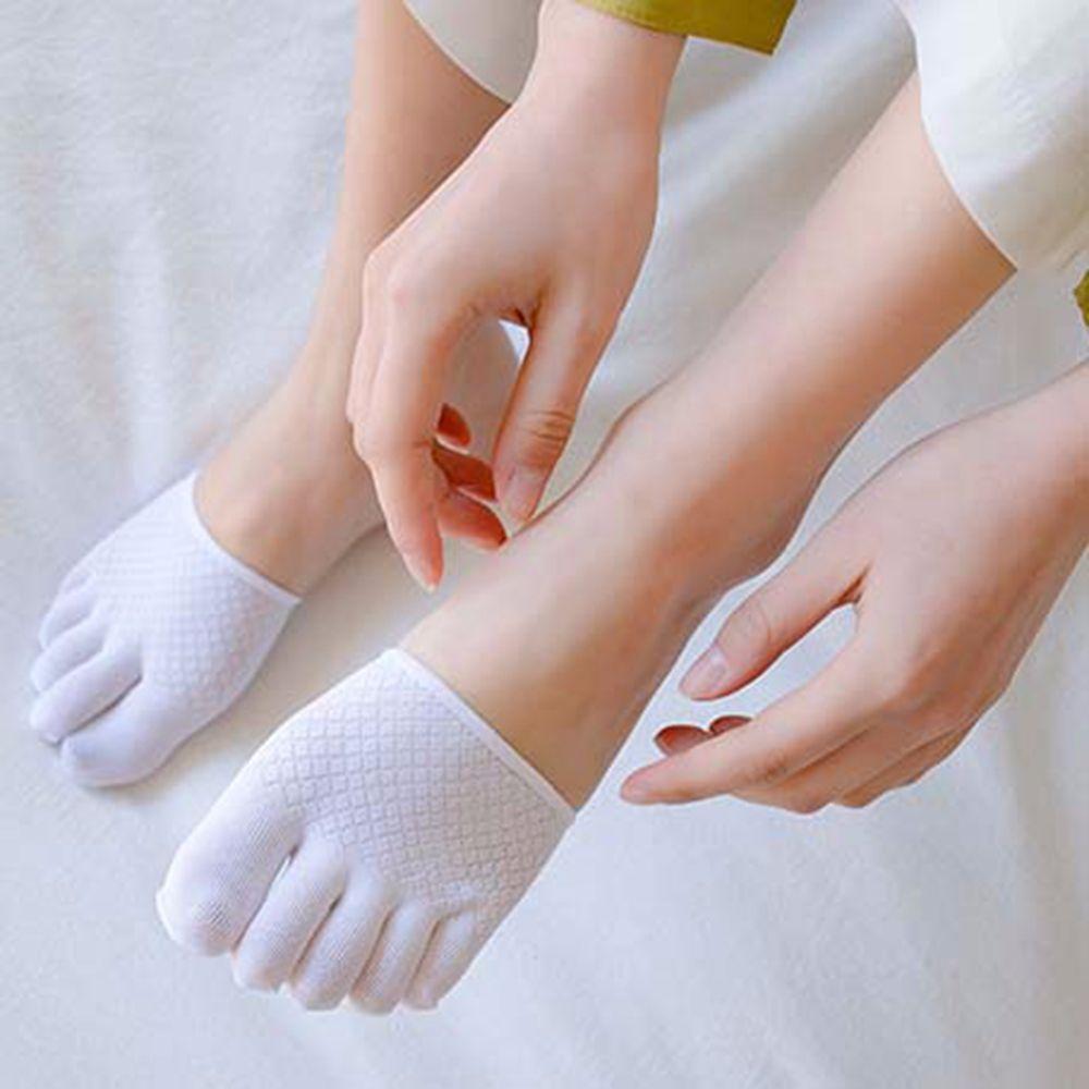Summer Cotton Half Palm Five Fingers Socks Ladies Invisible Thin High Heel Front Foot Open Toe Hosiery Non-slip