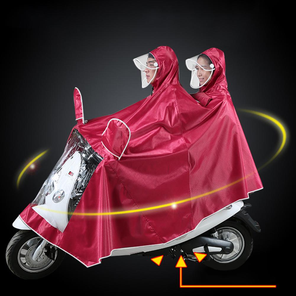 Utomhuscykel motorcykelförare regnrock dubbel människor poncho förtjockning poncho 5xl regnkläder: Winered 5xl dubbel