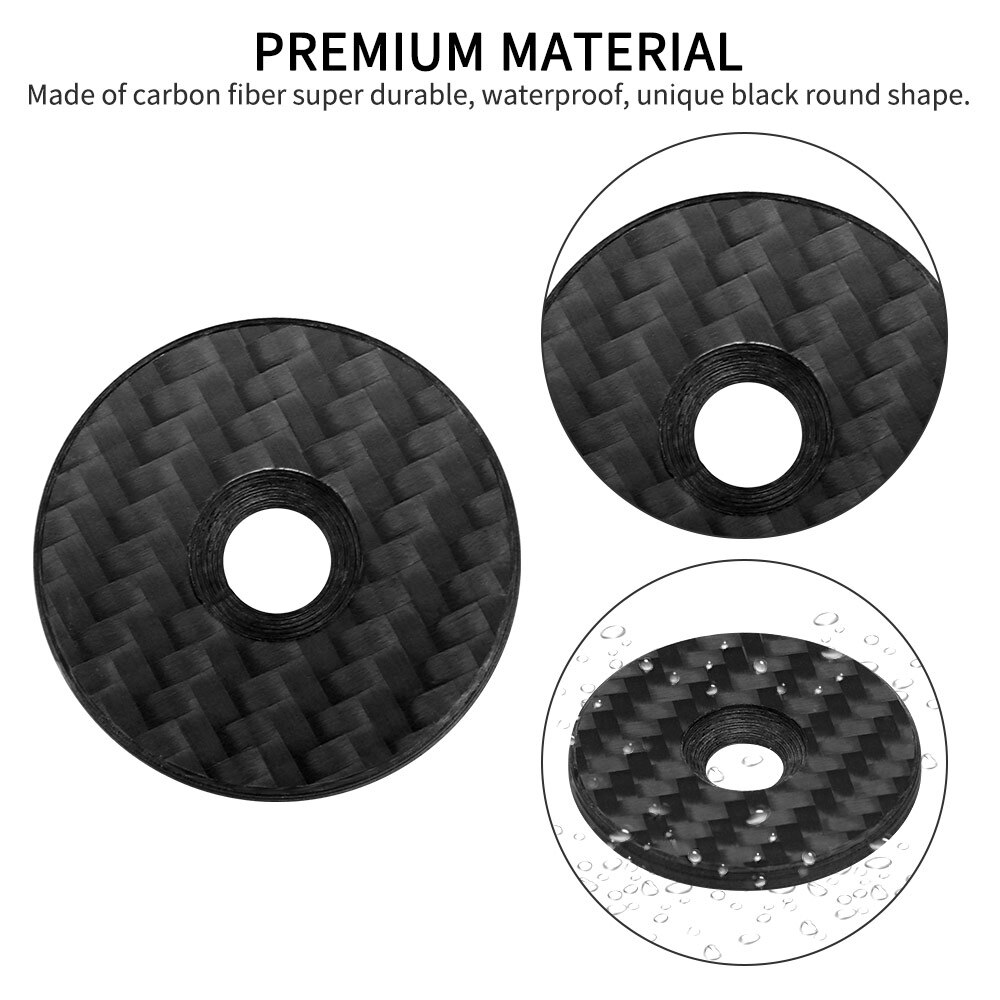 Carbon cykelstamme top cap alle let med skrue til styret gaffelrør headset cap cover carbon cap til cykel