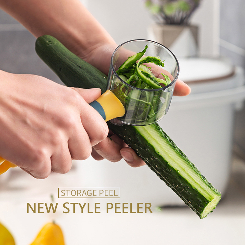 1pcs Storable Fruit Vegetable Peeler Tool With Non-slip Handle Manual Vegetable Slicer Carrot Potato Peeler Kitchen Accessories