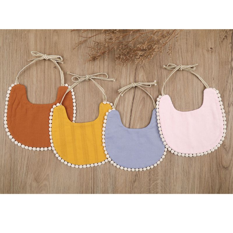 87HD Baby Kwastje Speeksel Handdoek Bloemen Vintage Double Side Bib Jongens Meisjes Bandana