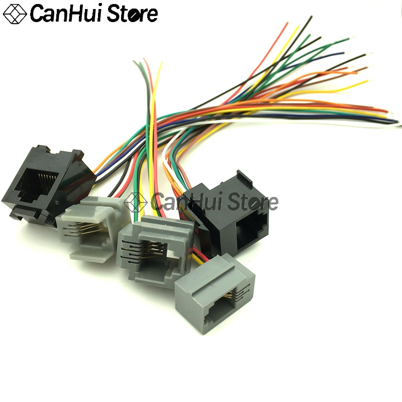 5 uds RJ11 RJ12 RJ45 conector hembra de teléfono con cable 4P4C 6P4C6C 8P8C conector hembra 616E 623K 616M 641D 648K