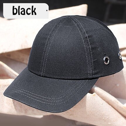 ABS Work Safety Cloth Hat Baseball Bump Caps Lightweight Safety Hat Head Protection Caps Workplace Construction Site Hat: black