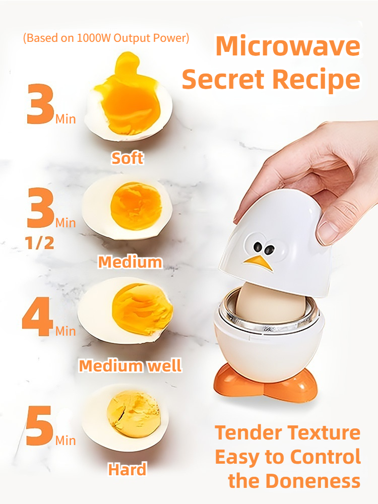 Joie Mikrowellen-Eierkocher, eggy, Mikrowellen-Eier-Pocher, Herde, Dampfgarer, Kasten für Hühner- und Wachteleier, Küchenutensilien, Eierwerkzeuge