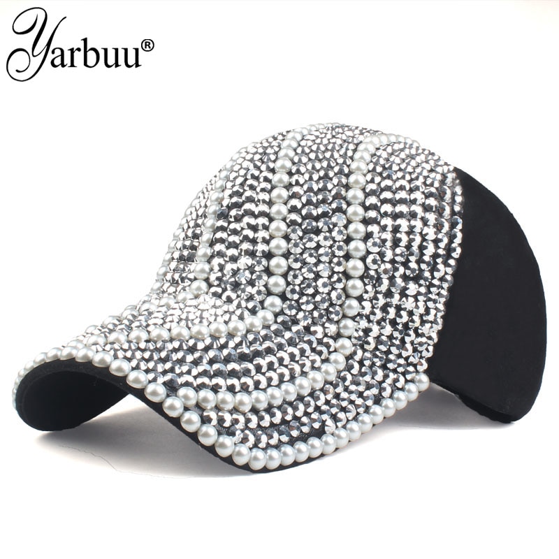 [yarbuu mærke baseball kasketter til kvinder rhinestone hat dame pige kasket sort farve snapback kasket casquette hatte justerbare kasketter