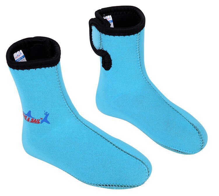 Dive & Sail 3Mm Neopreen Sokken Voor Kinderen, Kind Dive Sokken Antislip, Verdikking Snorkelen: Blauw / S