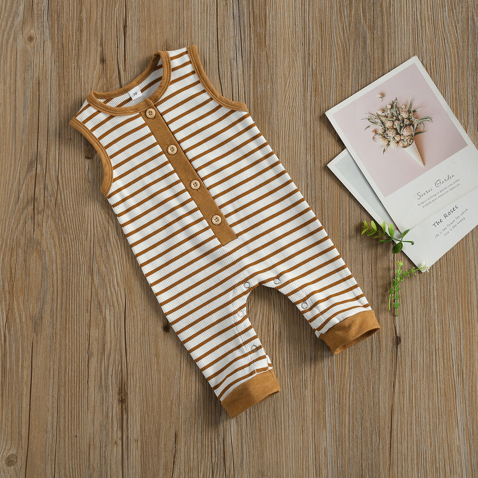 0-18M Neugeborenen Baby Junge Mädchen Sommer Strampler Geschmack gestreift drucken Ärmel Baumwolle Kleidung Ein Stück Outfit Gesamt