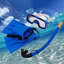 Kids Diving Mask Snorkel Set - Anti-Fog Goggles + Tube + Flippers - Swimming Gear