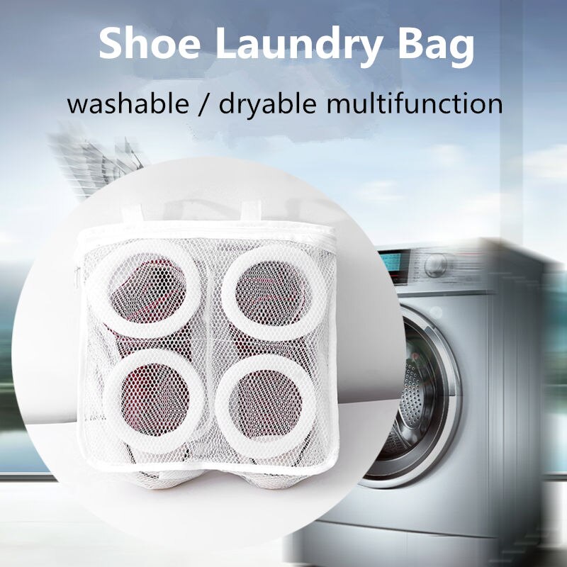 1 pc sko vaskepose polyester mesh bh sokker undertøj opbevaring vasketøjsposer til hjemmebrug arrangør bærbar vaskepose til sneakers