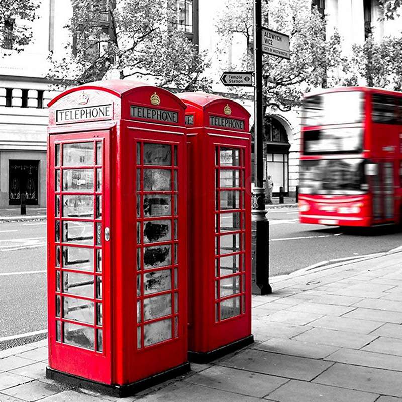 Metal Red British English London Telephone Booth Bank Coin Bank Saving Pot Piggy Bank Red Phone Booth Box 140X60X60Mm