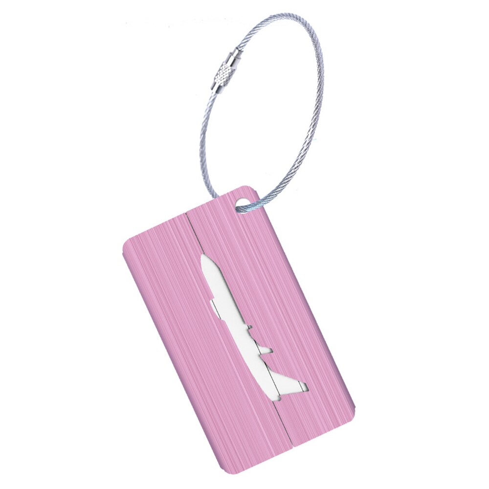 Reizen Accessoires Aluminium Kofferlabels Koffer ID Adres Holder Vliegtuig Bagage Boarding Draagbare Label: Roze