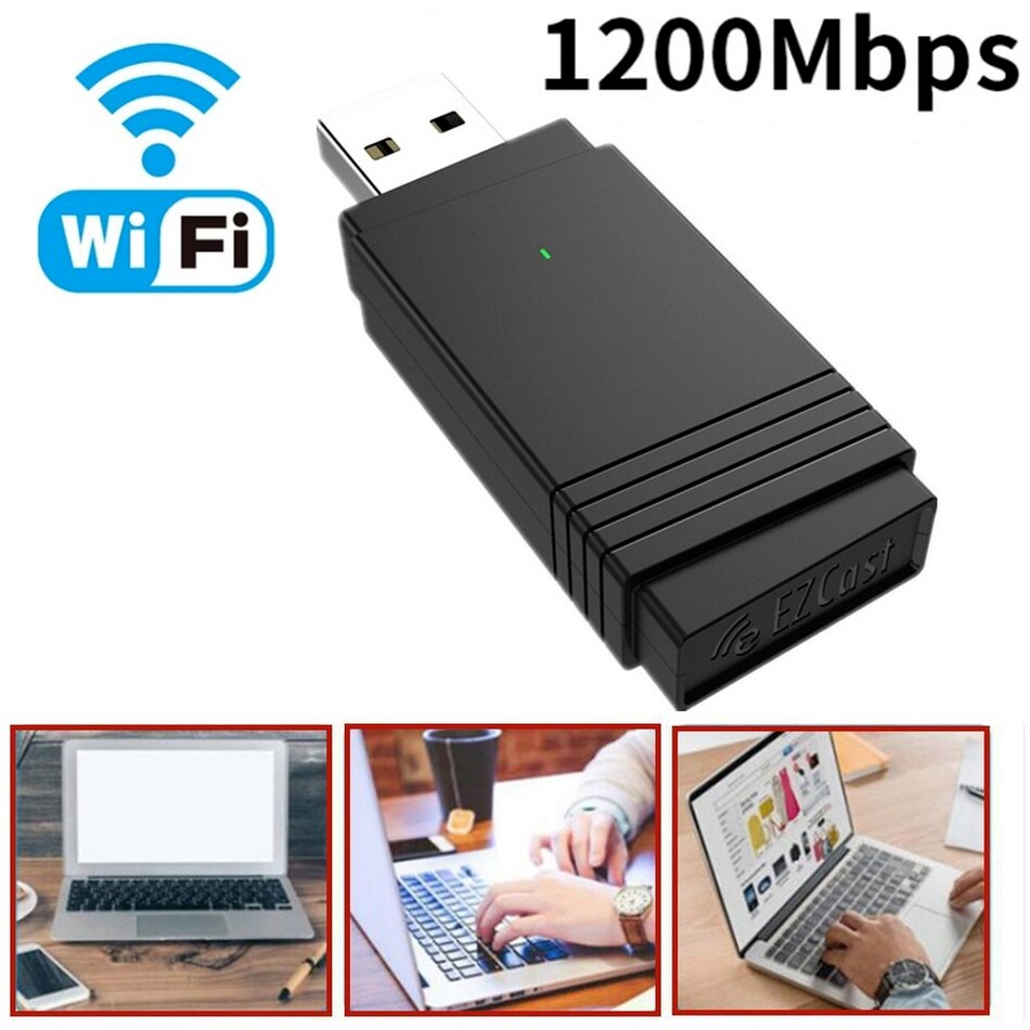Usb 3.0 wi-fi 1200 mbps adapter dual band 2.4 ghz /5.8 ghz bluetooth 5.0/ wifi 2 in 1 antenne dongle mu-mimo adapter for pc bærbare datamaskiner