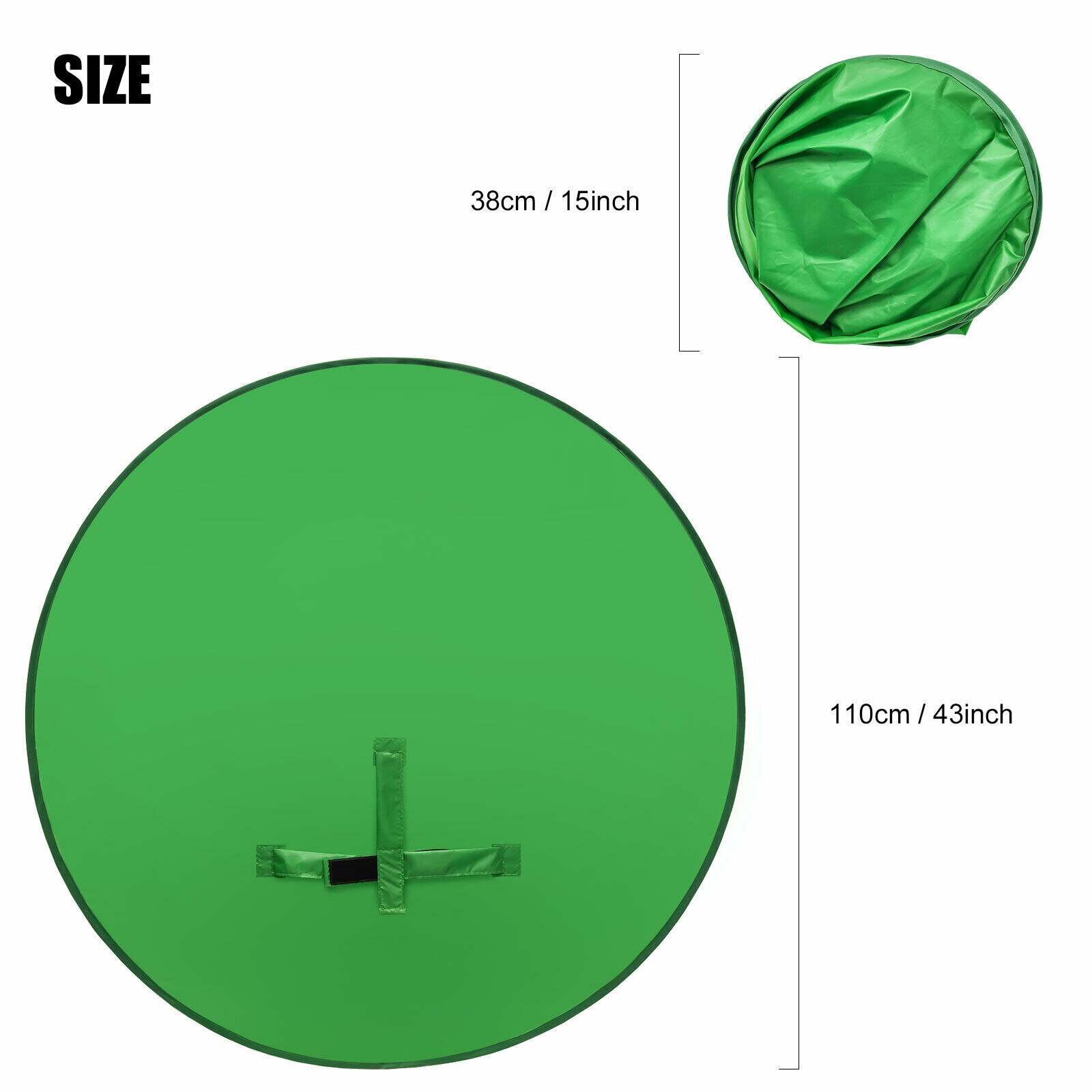 4.65ft 142cm runde grønn bakgrunn fotografering bakgrunnsskjerm til foto video studio: 110cm