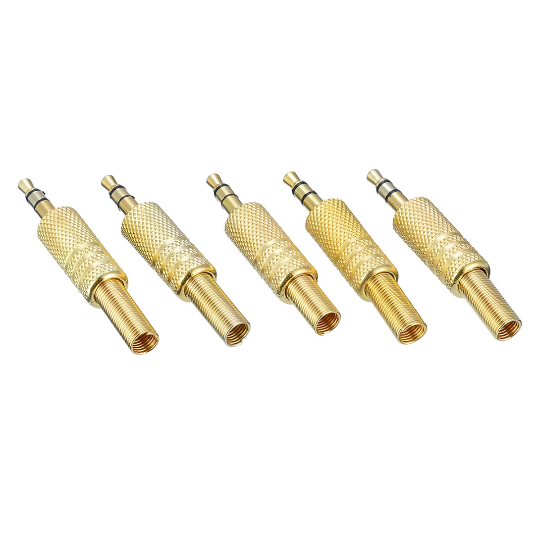 5pcs Mini 1/8Inch Jack Plug 3.5mm Stereo Audio Jack Plug Hoofdtelefoon Male Plug Coax Kabel audio Adapter Connector Solderen