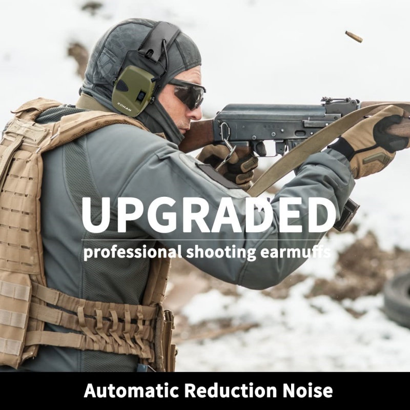 ZOHAN – casque antibruit électronique pour prise de vue, réduction Active du bruit, Protection auditive avec Amplification sonore 4X