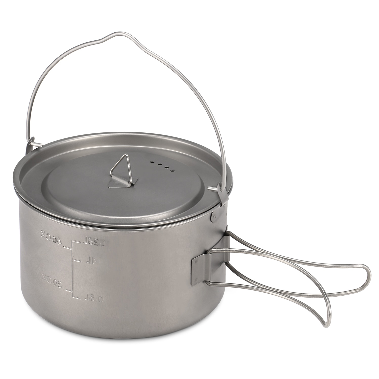 Lixada 1,25 L Titan Topf Tragbare Ultraleicht Camping Titan Topf mit Faltbare Griff draussen Camping Wandern Kochen Ausrügestochen