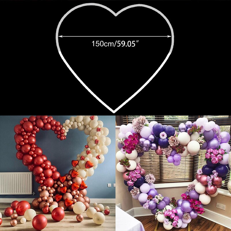 Arco de globos con forma de corazón, 1,5 M, soporte de marco para boda, de cumpleaños, desmontaje, Decoración de mesa