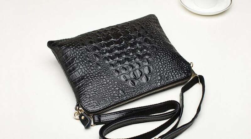 Genuine PU Women Clutch Vintage Crocodile Pattern Shoulder Bags Evening PartyCross-body bag with one shoulde Messenger Bags