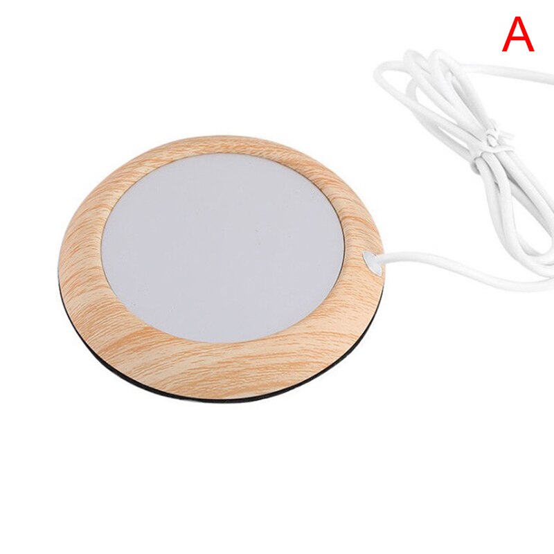 1pc USB Wood Grain Cup Warmer Heat Beverage Mug Mat Keep Drink Warm Heater Mugs Coaster: A
