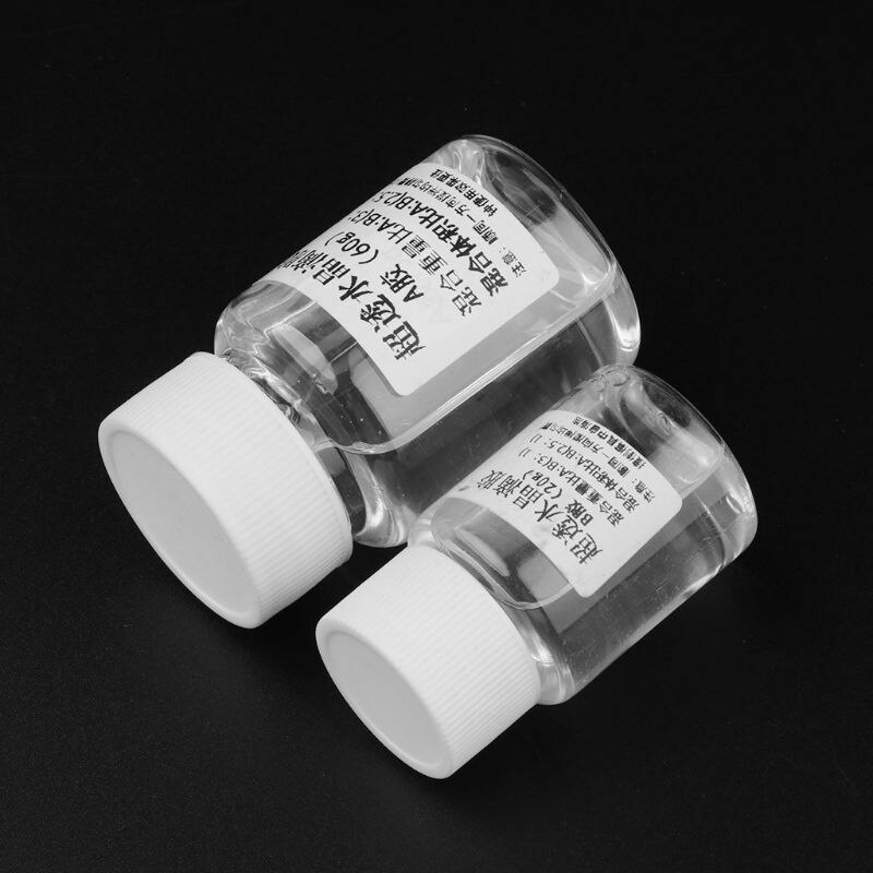 Endurecedor de secado rápido Ultra transparente de 2 uds., resina epoxi transparente, pegamento de Cristal AB para fabricación de joyas
