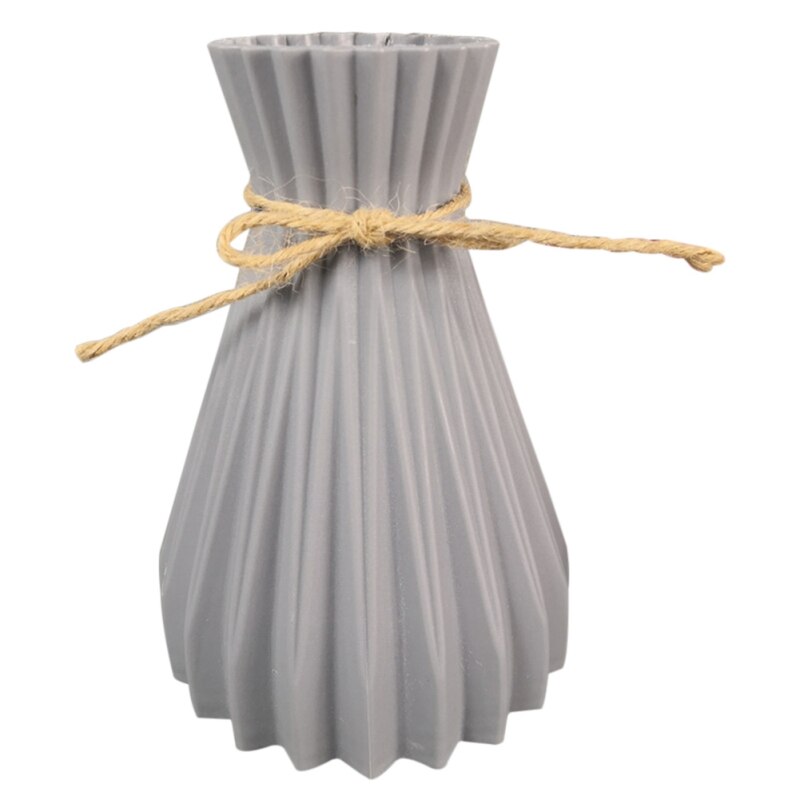 Nordic Stijl Plastic Bloem Vaas Decoratie Thuis Witte Vazen Imitatie Keramische Vaas Bloempot Decoratie Bloem Mand Vazen: Light Grey