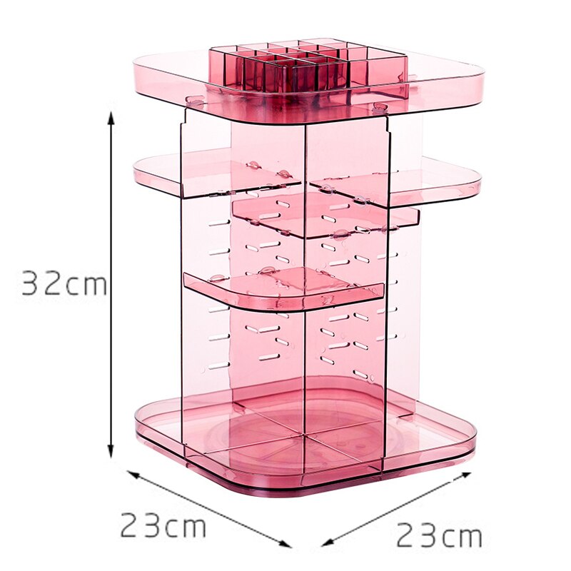 Acrylic Crystal Cosmetics Storage Box 360 Degree Rotating Cosmetic Storage Box Detachable Makeup Beauty Drawer Display Stand: C
