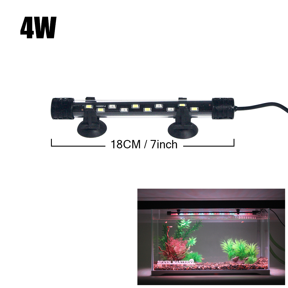 Luz LED para acuario, lámpara de cultivo de plantas, luz impermeable para pecera, 18-58CM, iluminación decorativa para acuarios subacuáticos, 90-260V, 5730chip: Borgoña