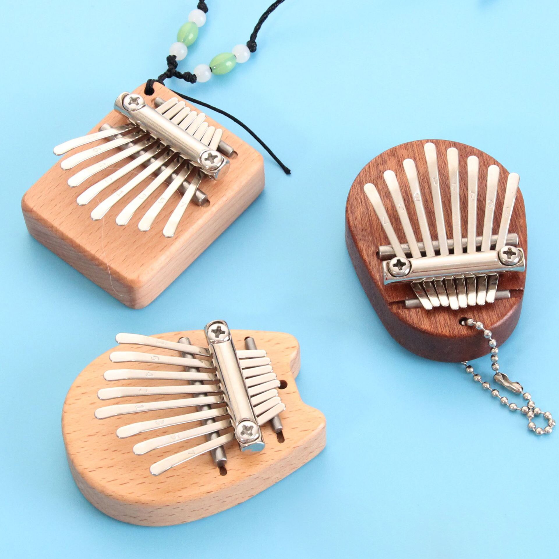 8 Toetsen Mini Kalimba Duim Piano Hout Vinger Toetsenbord Hanger Vinger Duim Piano Marimba Muziekinstrument Jaar Cadeau