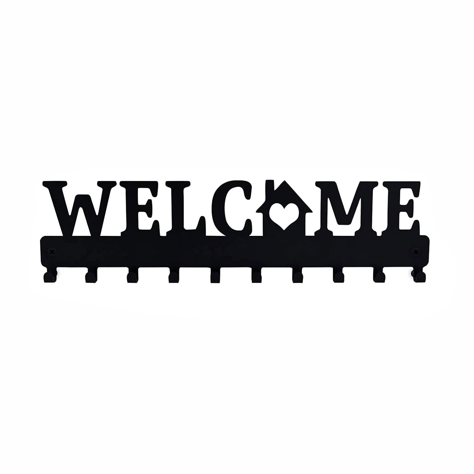 Metal Key Holder 10 Key Hooks Wall Decoration Wall Mounted Entryway Key Shelf Key Rack For Kitchen Wall Entryway Bathroom Living: C