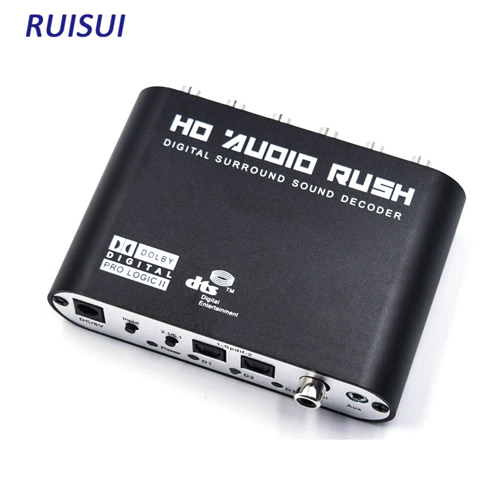 5.1CH Digitale Audio Decoder Converter Spdif Coaxiale Rca Dts AC3 Optische Digital Sound Decoder Versterker Voor PS3 Hd XBOX360