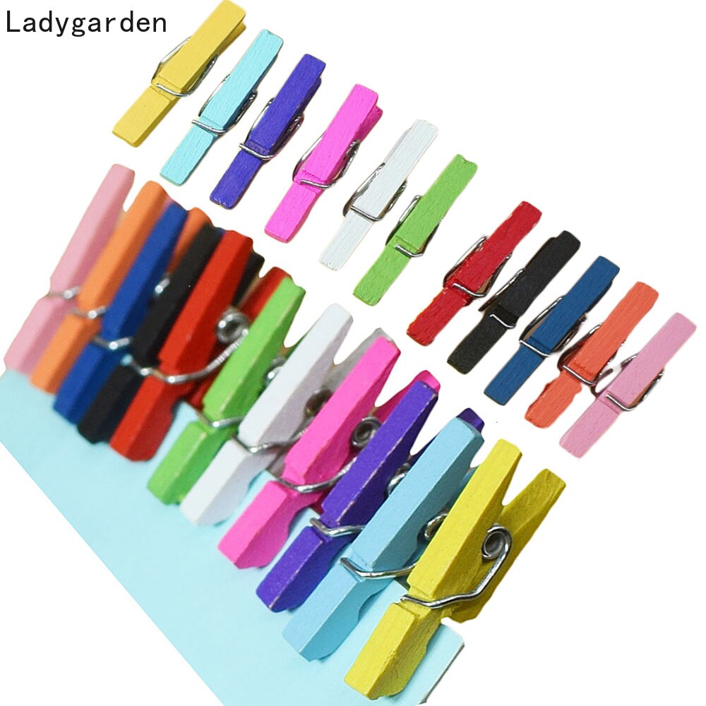 300Pcs 25Mm 35Mm 45Mm Mini Houten Memo Paperclips Voor Bericht Houten Clips Voor Foto Clips wasknijper Craft Decoratie Clips Pinnen