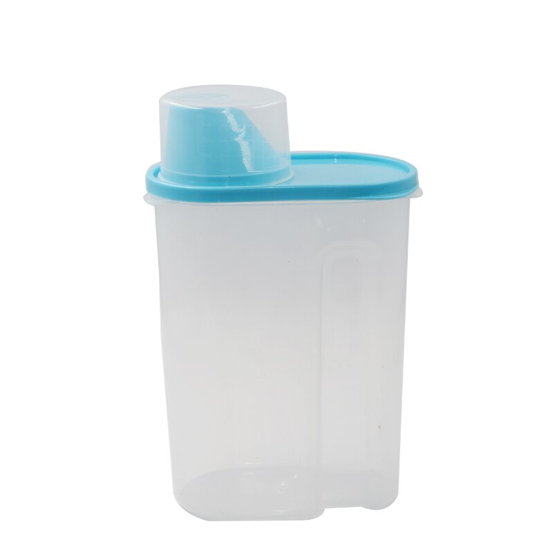 Plastik tørret mad korn mel ris opbevaring kasse korn beholder køkken mad opbevaring kasser korn korn bønne ris værktøjer 1011: Blå