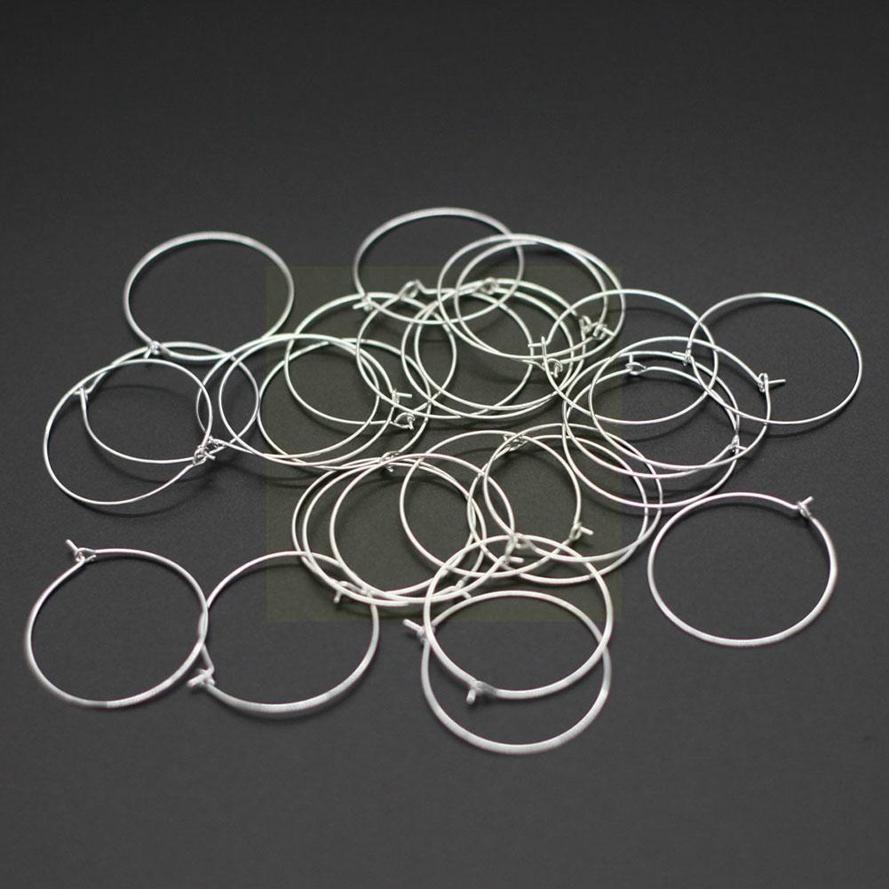 100pcs Champagne Wine Glasses Charm Rings Silver Metal Earrings Hoops Wire Drink Rings Labeling Circle Wine Party S4J5