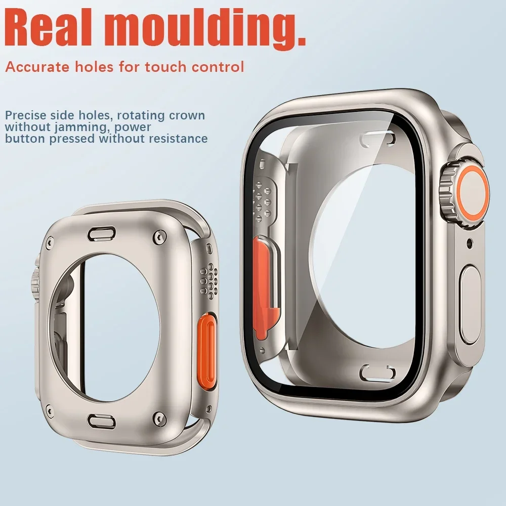 Screen Protector Cover voor Apple Watch 44mm 45mm 46mm 42mm Harde PC Voor Achter Bumper Case voor Iwatch 10 9 8 7 6 Veranderen Naar Ultra