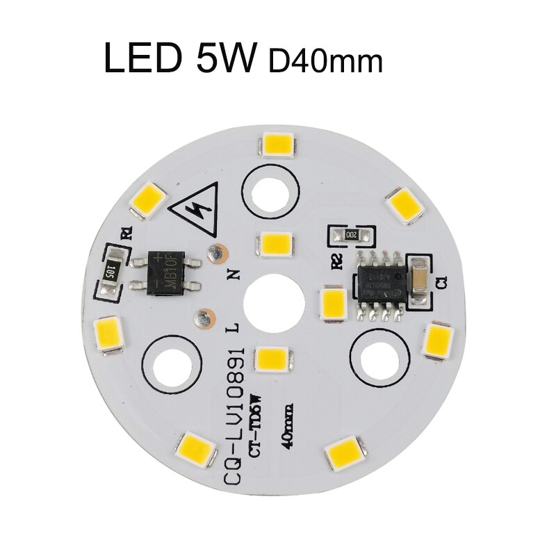 Pcb led 220v ~ 240V SMD2835 3w 5w 7w 9w 12w, pilote ic intégré, perles Led intelligentes IC SMD, Source de lumière pour ampoule Led, 5 pièces,
